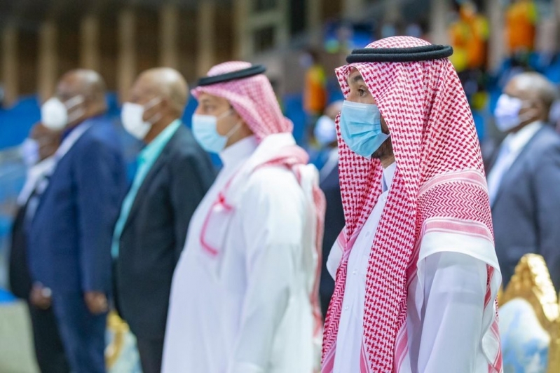 وزير الرياضة والمسحل يُتابعان ودية السعودية وجامايكا 4 عبدالعزيز بن تركي الفيصل وياسر المسحل