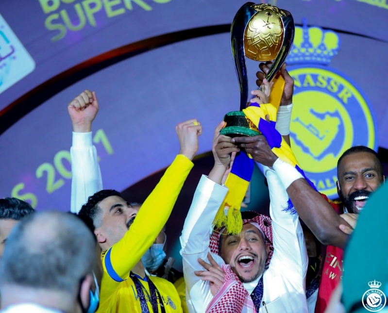 خالد بن فهد يتصدر احتفالات النصراويين بالسوبر 2 النصر بطل السوبر