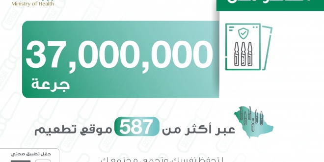 صورة الصحة : إعطاء 37 مليون جرعة من لقاح كورونا في السعودية